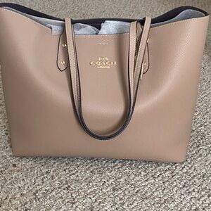 Coach New York Beige/Taupe Leather Tote